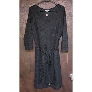 NWT Sandra Darren Sweater Sheath Dress Womens Size 16 Long Sleeve Black